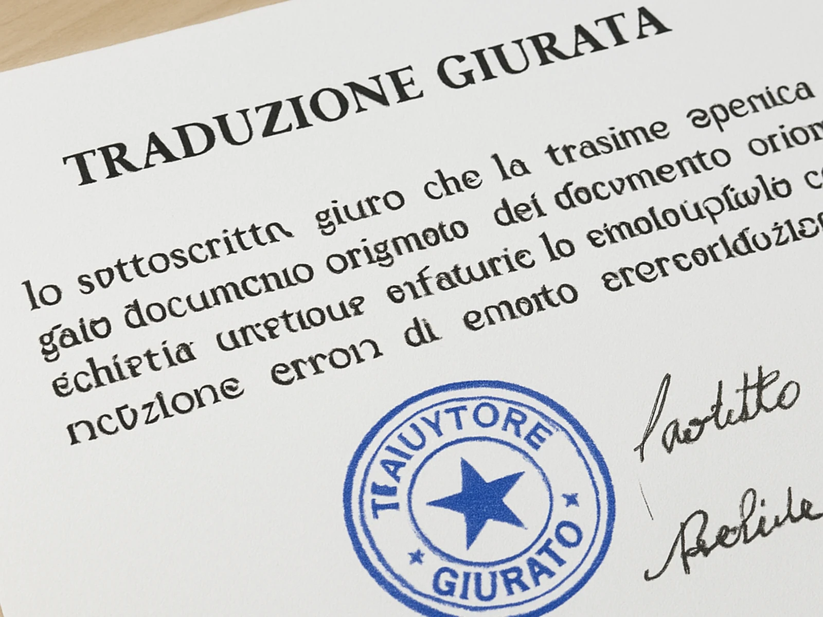 Certified Official Translation detail